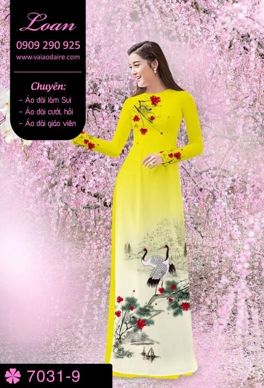 Vải áo dài chim Hạc Vải áo dài chim Hạc