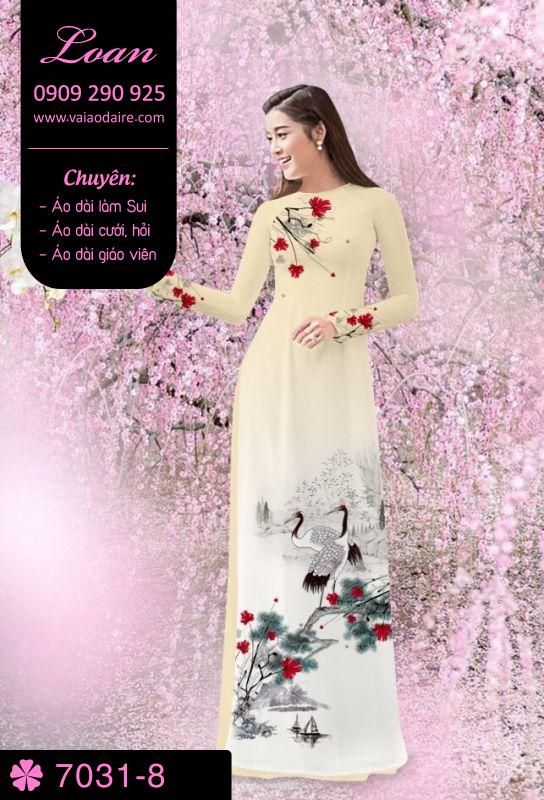 Vải áo dài chim Hạc Vải áo dài chim Hạc