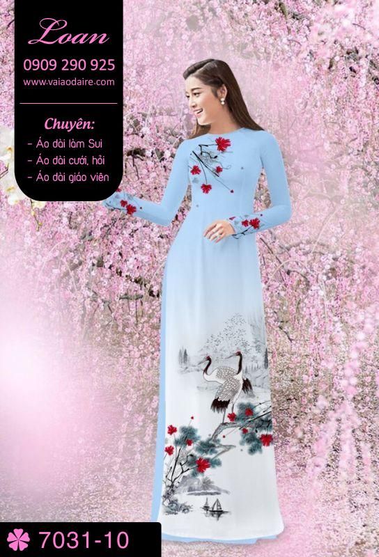 Vải áo dài chim Hạc Vải áo dài chim Hạc