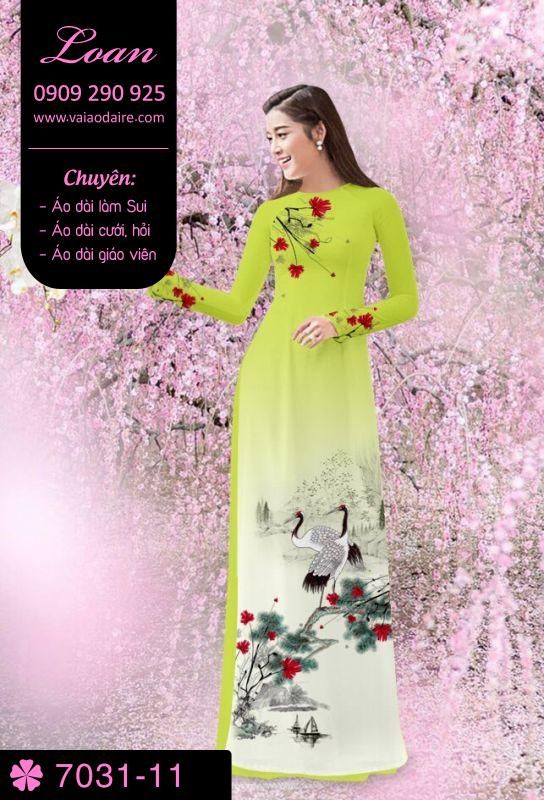 Vải áo dài chim Hạc Vải áo dài chim Hạc