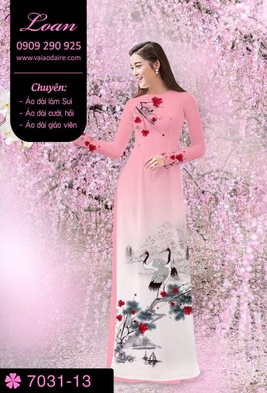 Vải áo dài chim Hạc Vải áo dài chim Hạc