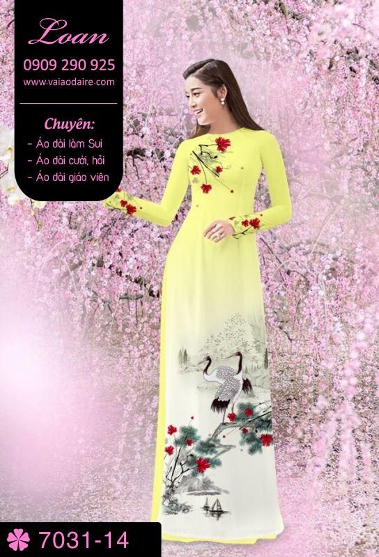 Vải áo dài chim Hạc Vải áo dài chim Hạc