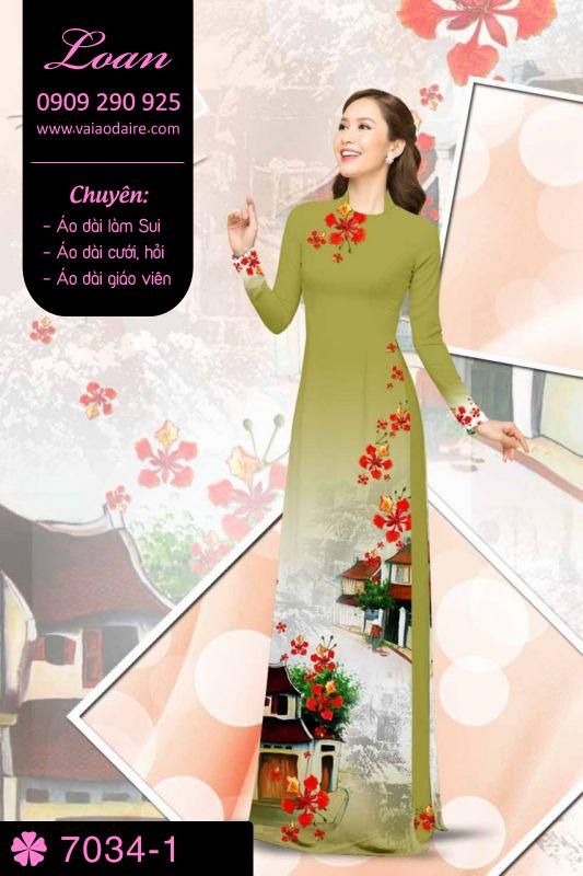 Vải áo dài phong cảnh