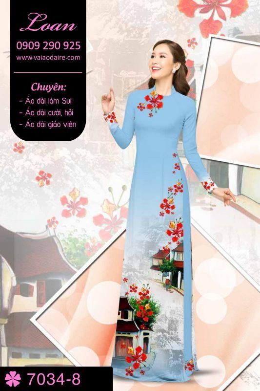 Vải áo dài phong cảnh