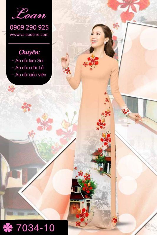 Vải áo dài phong cảnh