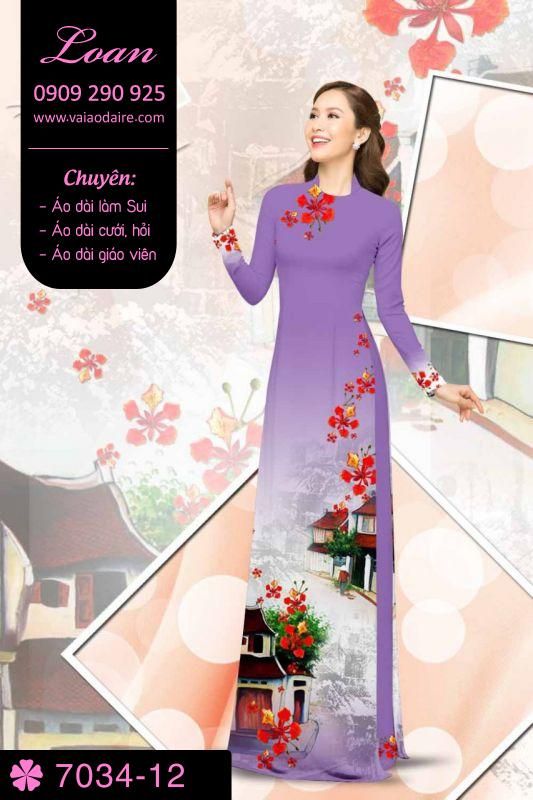 Vải áo dài phong cảnh