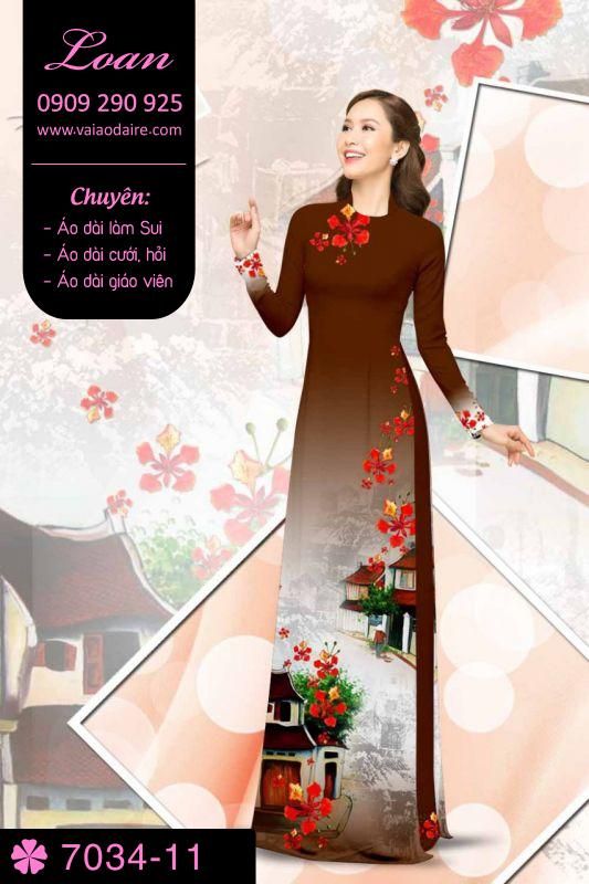 Vải áo dài phong cảnh