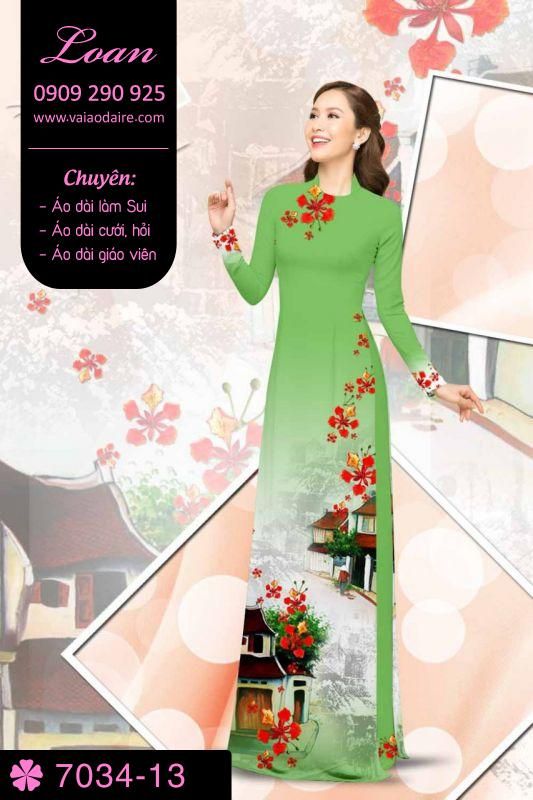 Vải áo dài phong cảnh