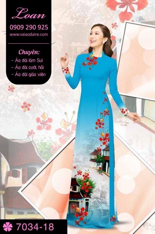 Vải áo dài phong cảnh
