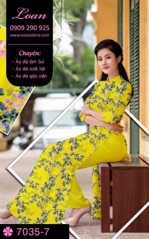 Vải áo dài hoa nhí