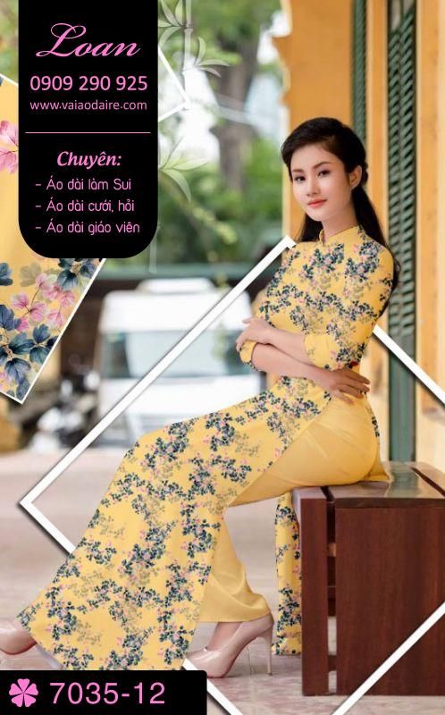Vải áo dài hoa nhí