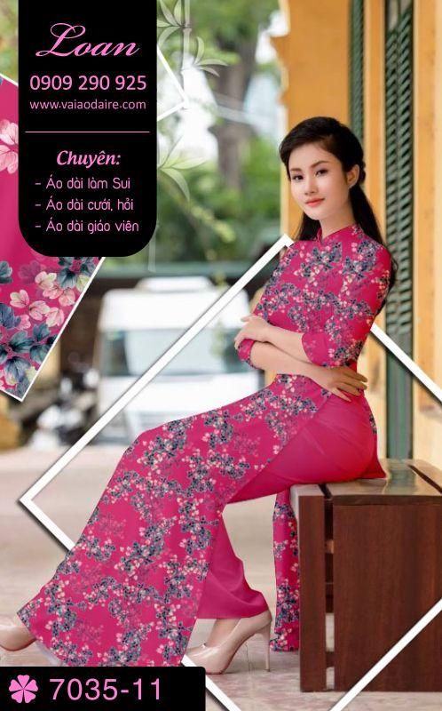 Vải áo dài hoa nhí