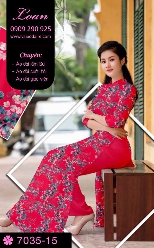 Vải áo dài hoa nhí