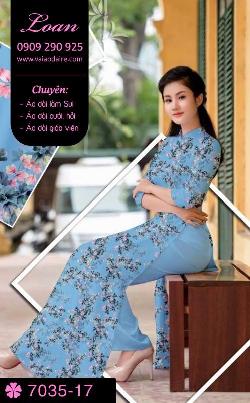 Vải áo dài hoa nhí
