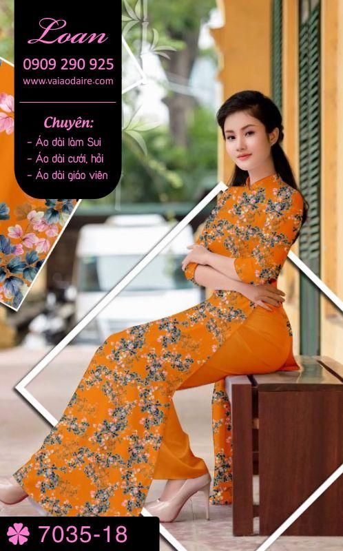 Vải áo dài hoa nhí