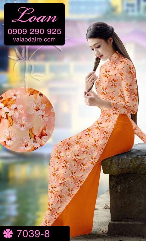 Vải áo dài hoa nhí