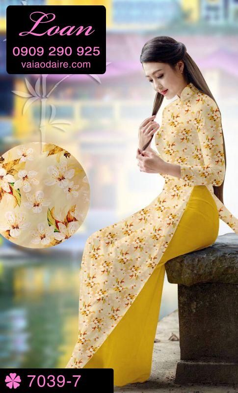 Vải áo dài hoa nhí