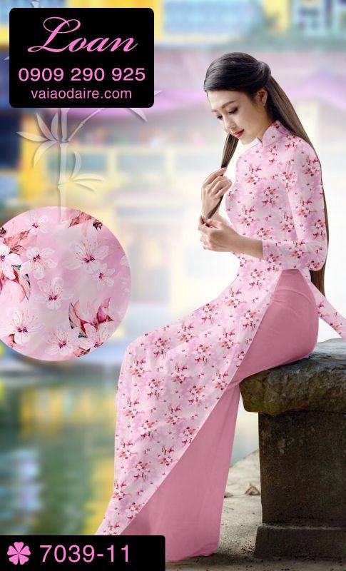 Vải áo dài hoa nhí
