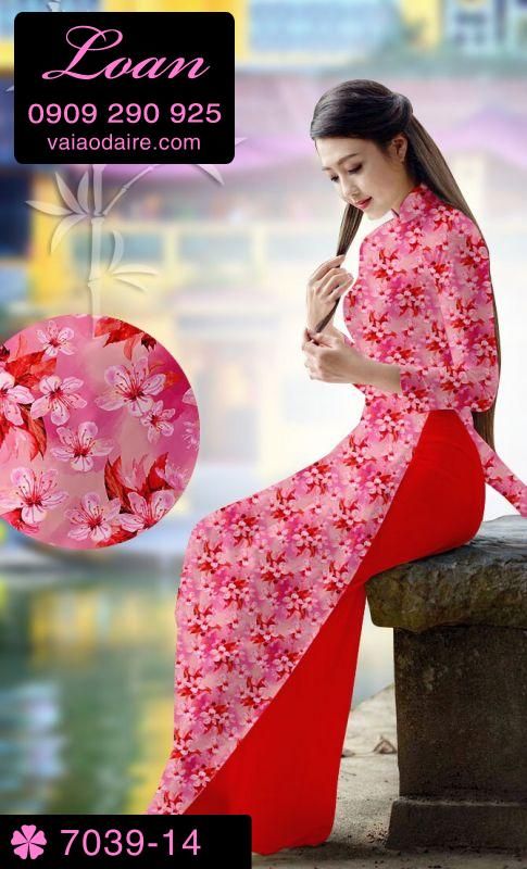 Vải áo dài hoa nhí