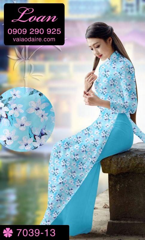 Vải áo dài hoa nhí
