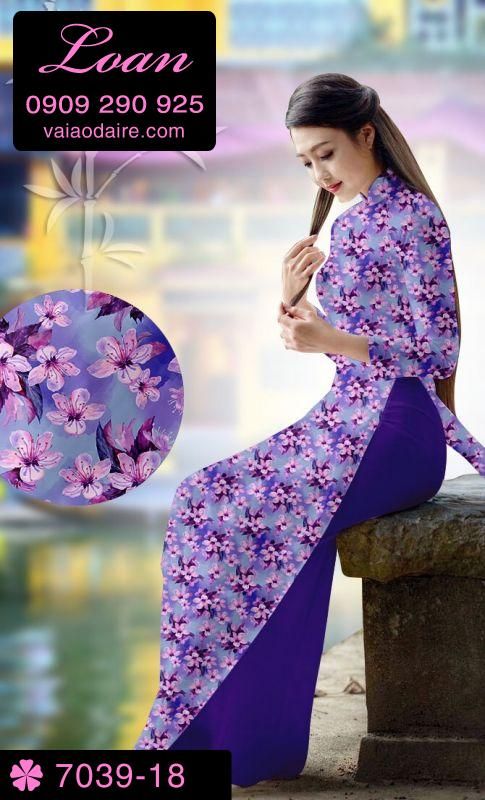 Vải áo dài hoa nhí