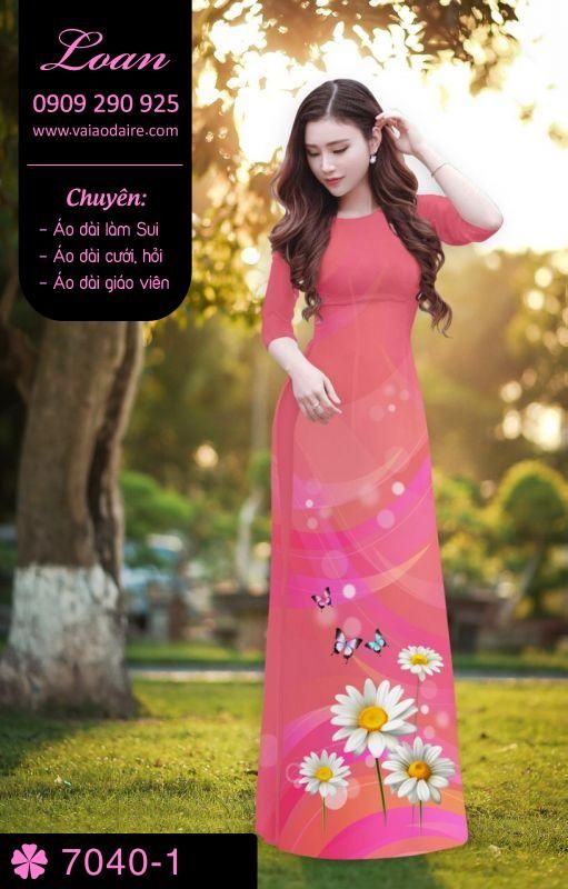 Vải áo dài hoa 3D