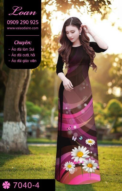 Vải áo dài hoa 3D