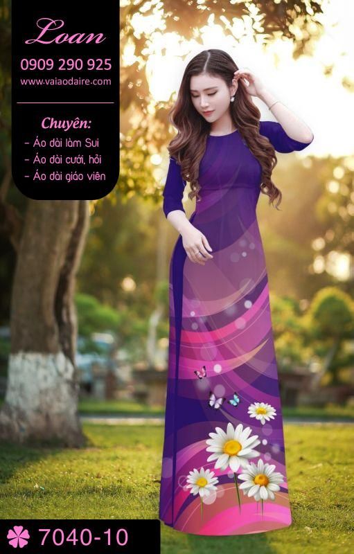 Vải áo dài hoa 3D