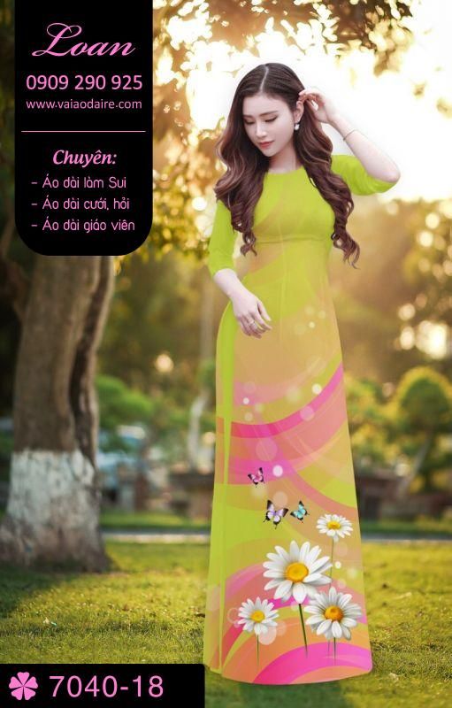 Vải áo dài hoa 3D