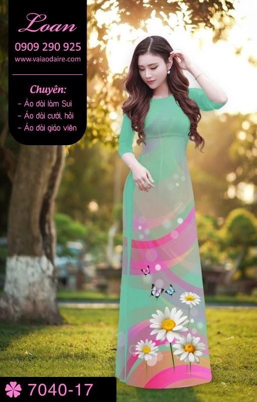 Vải áo dài hoa 3D