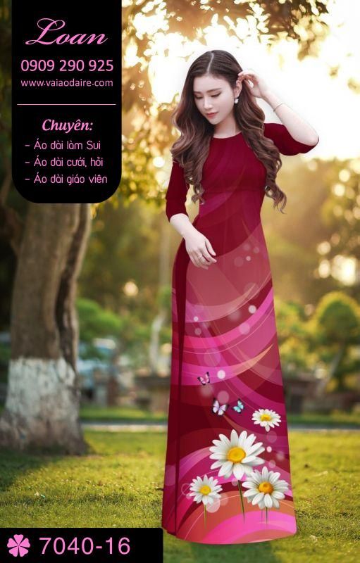 Vải áo dài hoa 3D