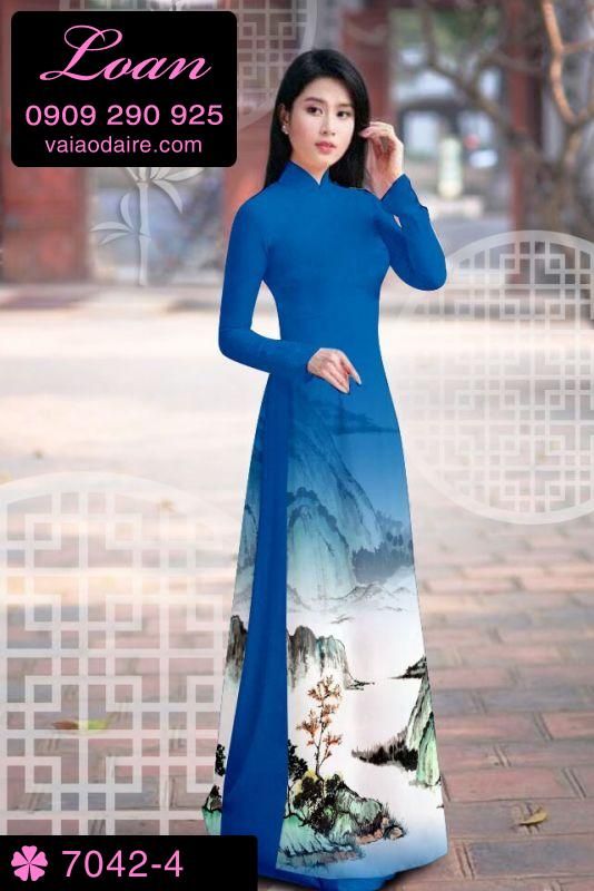 Vải áo dài phong cảnh