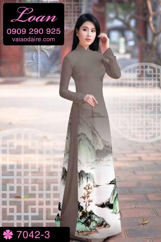 Vải áo dài phong cảnh