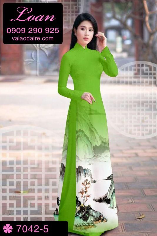 Vải áo dài phong cảnh
