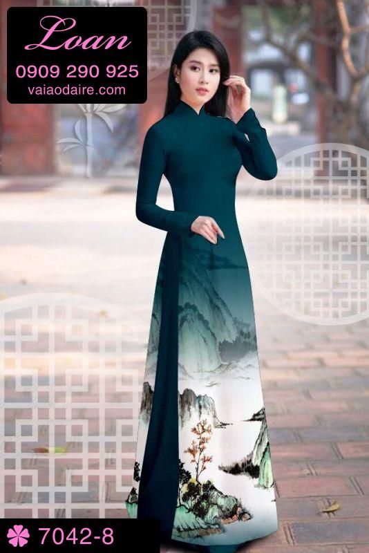 Vải áo dài phong cảnh