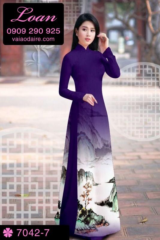Vải áo dài phong cảnh