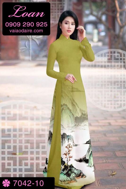 Vải áo dài phong cảnh