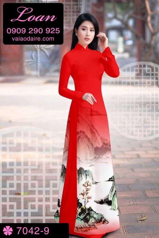 Vải áo dài phong cảnh