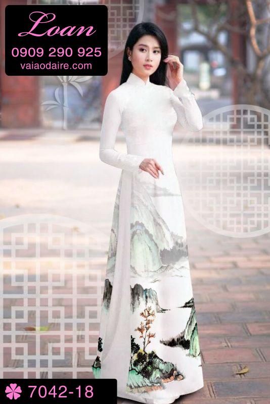 Vải áo dài phong cảnh