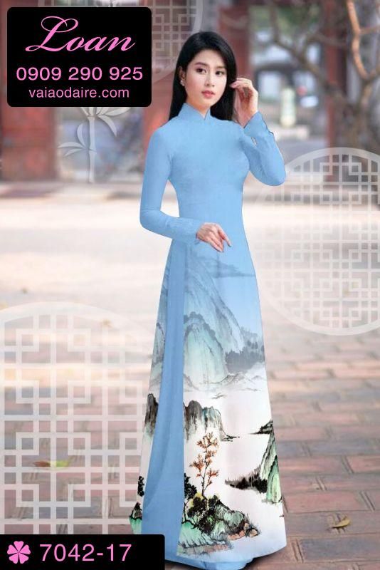 Vải áo dài phong cảnh