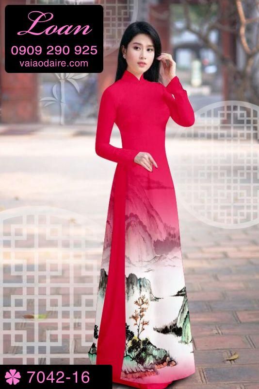Vải áo dài phong cảnh
