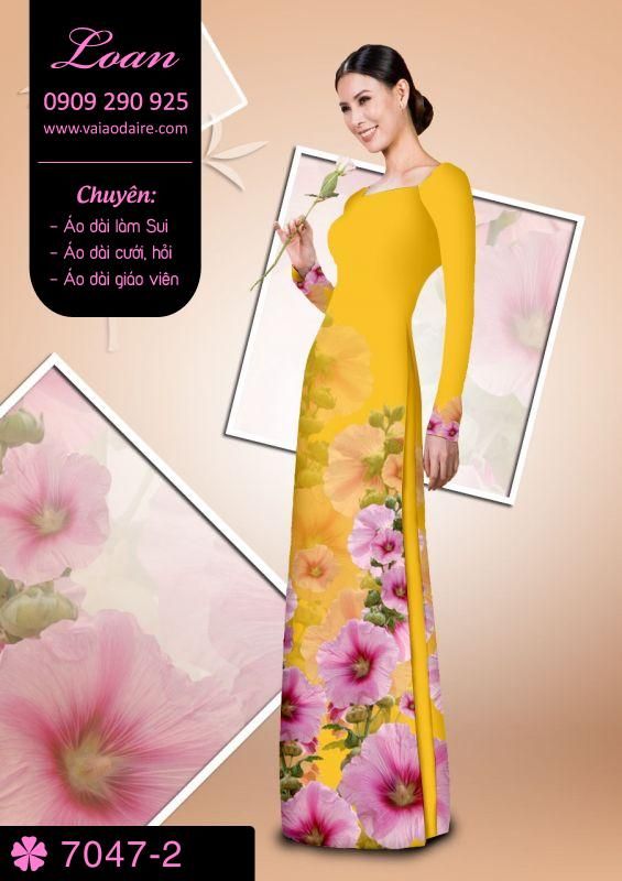 Vải áo dài hoa 3D