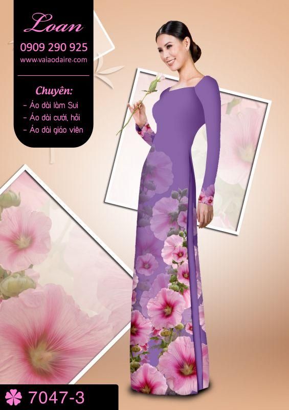 Vải áo dài hoa 3D