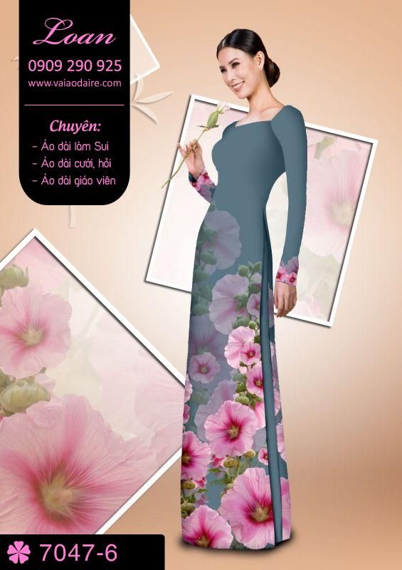 Vải áo dài hoa 3D