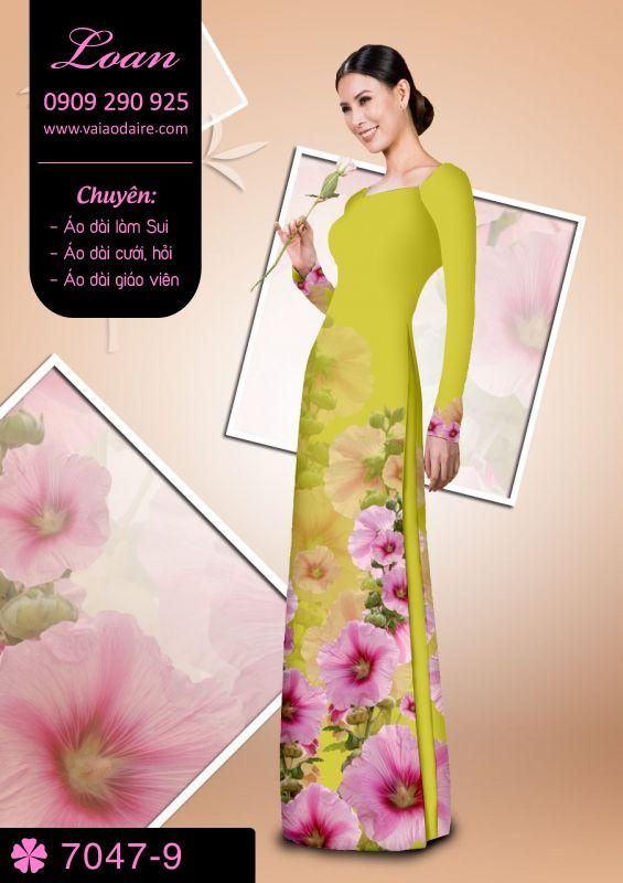 Vải áo dài hoa 3D