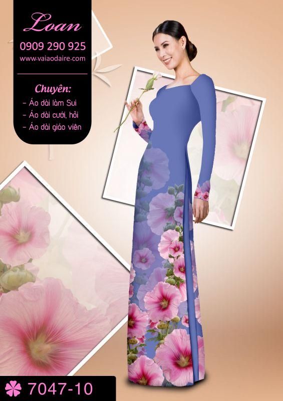Vải áo dài hoa 3D