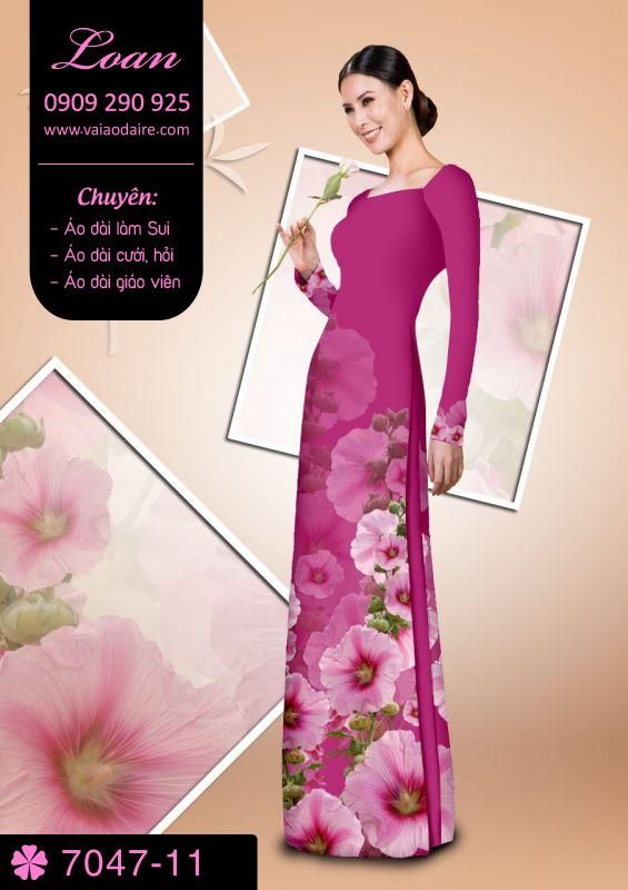 Vải áo dài hoa 3D