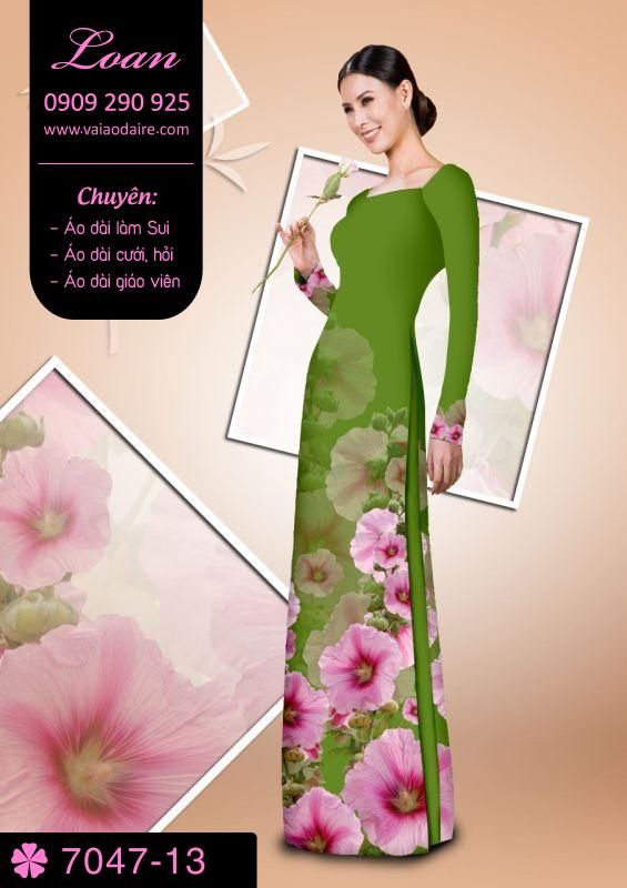 Vải áo dài hoa 3D