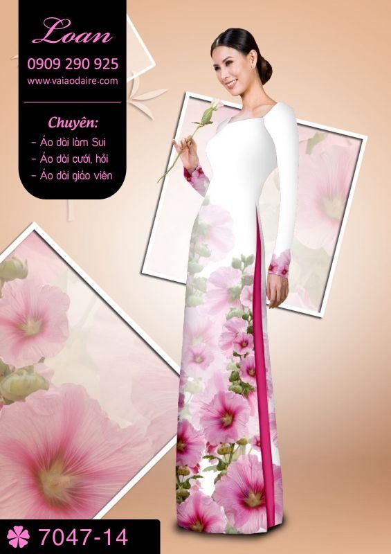 Vải áo dài hoa 3D