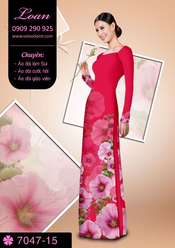 Vải áo dài hoa 3D
